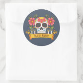 Bloemenschedel Dia de los Muertos | STICKER (Tas)