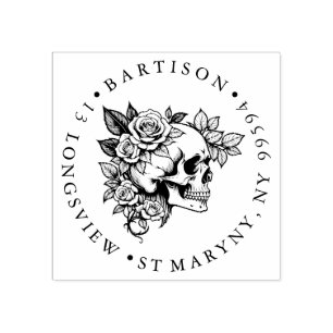 Bloemenschedel Houten ADRES RUBBER STEMPEL