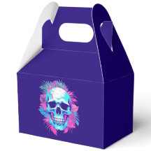 Bloemenschedel in Vaporwave-stijl