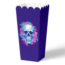 Bloemenschedel in Vaporwave-stijl