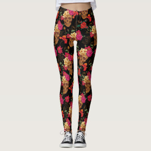 Bloemenschedels leggings