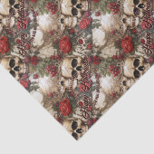 Bloemenschedels Rode Rozen Gotische Bruiloft Hallo Tissuepapier (Detail)