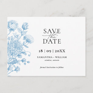 Bloemenschets Save the Date Aankondigingskaart
