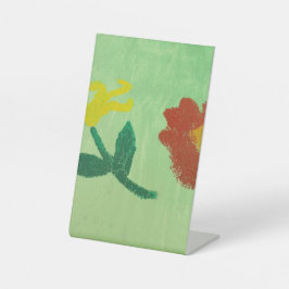 Bloemenschilderij Reclamebord Met Voetstuk