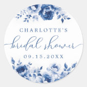 Bloemenschildering Bruiloftsborrel Ronde Sticker (Voorkant)