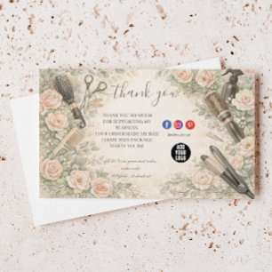 Bloemenschildering Haarstylist Branding Bedankkaart