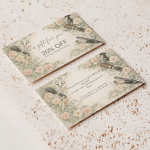 Bloemenschildering Haarstylist Branding Kortingskaartje