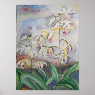 Bloemenschildering in waterverf – Elegante bloemig Poster