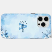 Bloemenschildering Monogram Gepersonaliseerd Case-Mate iPhone Case (Achterkant (horizontaal))