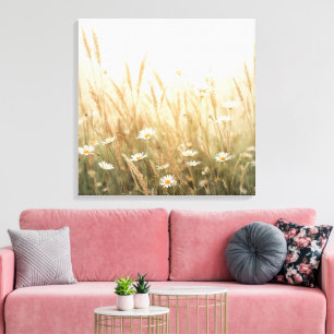 Bloemenschildering Muur Kunst Vredige Natuur Land Canvas Afdruk