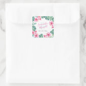 Bloemenschildering Roze en Groene Favor Stickers (Tas)