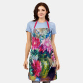 Bloemenschildering  schort (Gedragen)