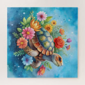 Bloemenschildpad Legpuzzel (Horizontaal)