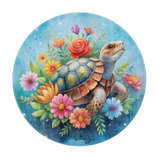 Bloemenschildpad Snijplank (Voorkant)