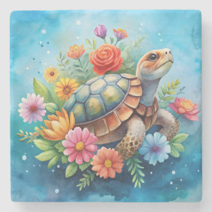 Bloemenschildpad Stenen Onderzetter