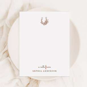 Bloemenschoen Minimalistische Chic Westerse Monogr Notitiekaartje