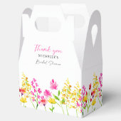 Bloemenscript voor bruidsdouche met wilde bloemen bedankdoosjes (Geopend)