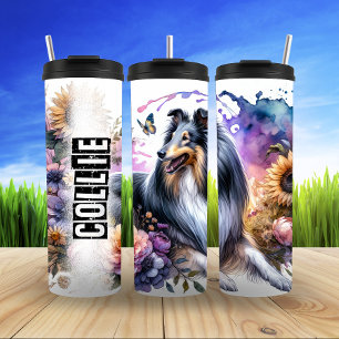 Bloemensereniteit van Collie Thermosbeker