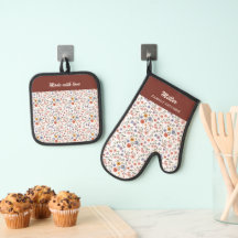 Bloemenservietten en pannenlappen set, aangepaste