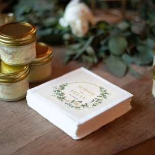 Bloemensier bewerkbare kleur bruiloft servetten