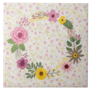 Bloemensier decoratieve tegel in vintage stijl tegeltje