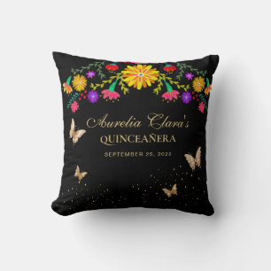 Bloemensieraad Zwart Gouden Tiara Vlinder Quincean Kussen