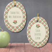 Bloemensieraden Ornament voor Lerarendag | Aangepa