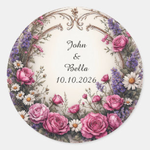 Bloemensierkrans Ronde Sticker