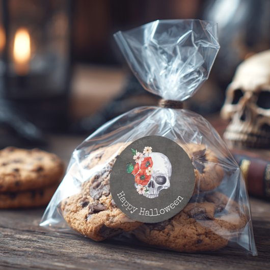 Bloemenskelet Ronde Sticker