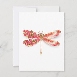 Bloemenslibel met sieraden sakura advieskaart