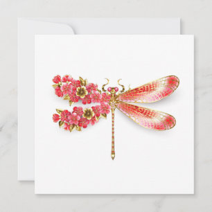 Bloemenslibel met sieraden sakura advieskaart