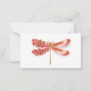 Bloemenslibel met sieraden sakura advieskaart