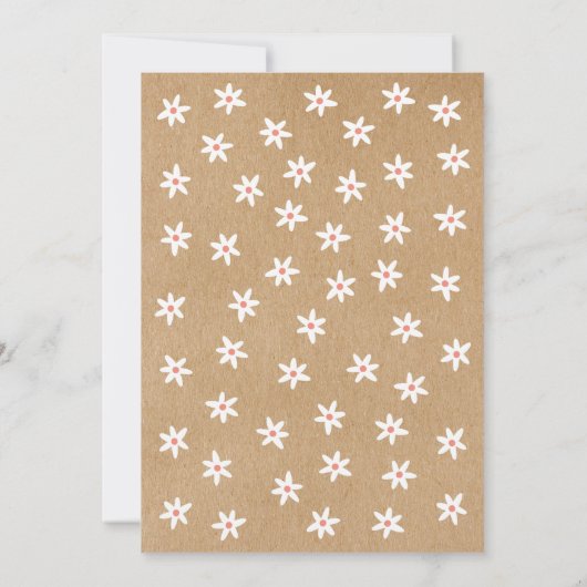 Bloemensling Baby Borrel Rustieke Kraft Boho Kaart (Achterkant)