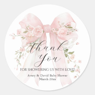 Bloemenslinger Elegante Bloemenmeisje Baby Shower Ronde Sticker