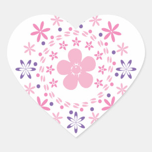 Bloemenspiraal: Vector Art: Hart Sticker