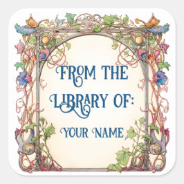 Bloemensprookje Boekplaat voor uw kind Vierkante Sticker