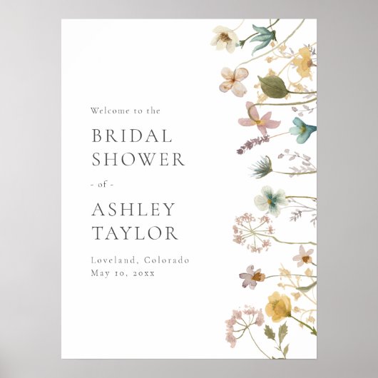 Bloemensprouwse Welkomstbord Poster (Voorkant)