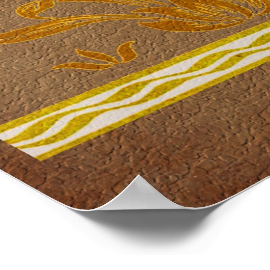 Bloemenstencil op verouderd papier kunst poster (Hoek)