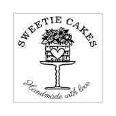 Bloemenstijl Bakkerijtaart & Stand Logo Rubberstempel (Afrduk)