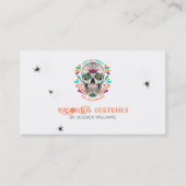 Bloemensuiker schedel brandend Visitekaartje (Voorkant)