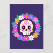 Bloemensuiker schedel briefkaart (Voorkant)