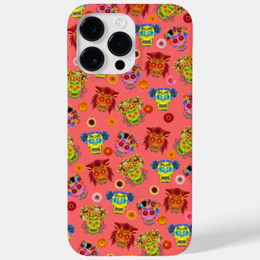 Bloemensuiker schedel Case-Mate iPhone case (Achterkant)