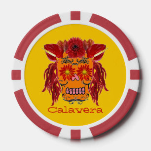Bloemensuiker schedel poker chips
