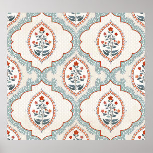 bloementakken, Indiase textiel. Poster