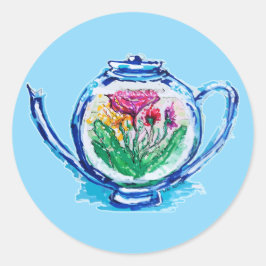 bloementheepot ronde sticker