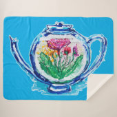 bloementheepot sherpa deken (Voorkant (horizontaal))