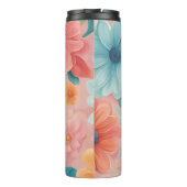 Bloementrommel – Stijlvol geïsoleerd bloemontwerp Thermosbeker (Achterkant)