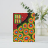 Bloementuin, Abstracte Digitale Schildering Briefkaart (Staand voorkant)