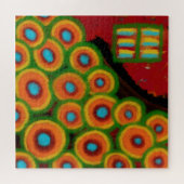 Bloementuin, Abstracte Digitale Schildering Legpuzzel (Horizontaal)