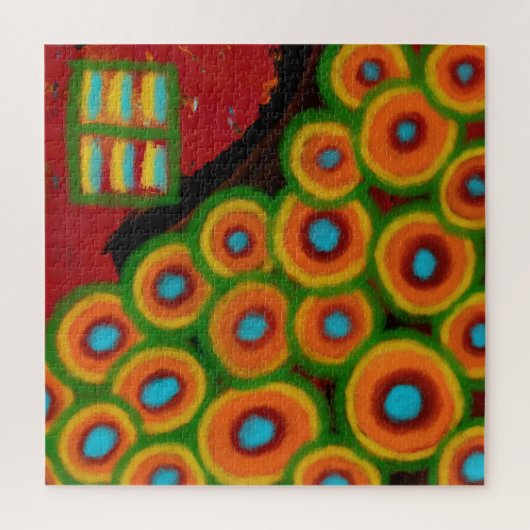 Bloementuin, Abstracte Digitale Schildering Legpuzzel (Verticaal)